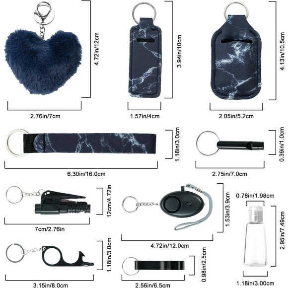 Safety Keychain Set with Alarm, Whistle, & Window Breaker for Women - Picture 3 of 7